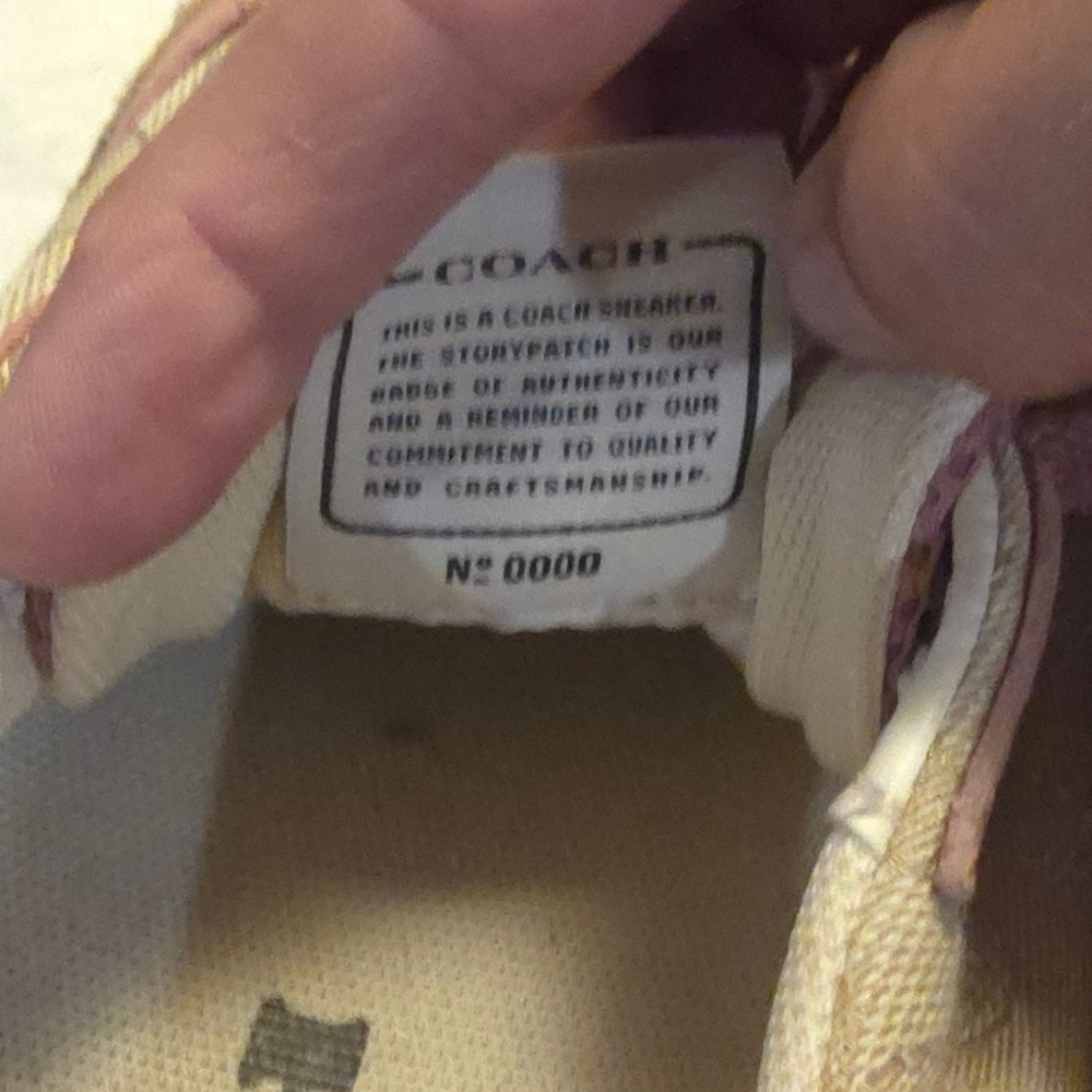 Coach CitySole Runner Pink Signature Monogram Leather Suede Sneakers G5057 9B - Picture 6 of 7
